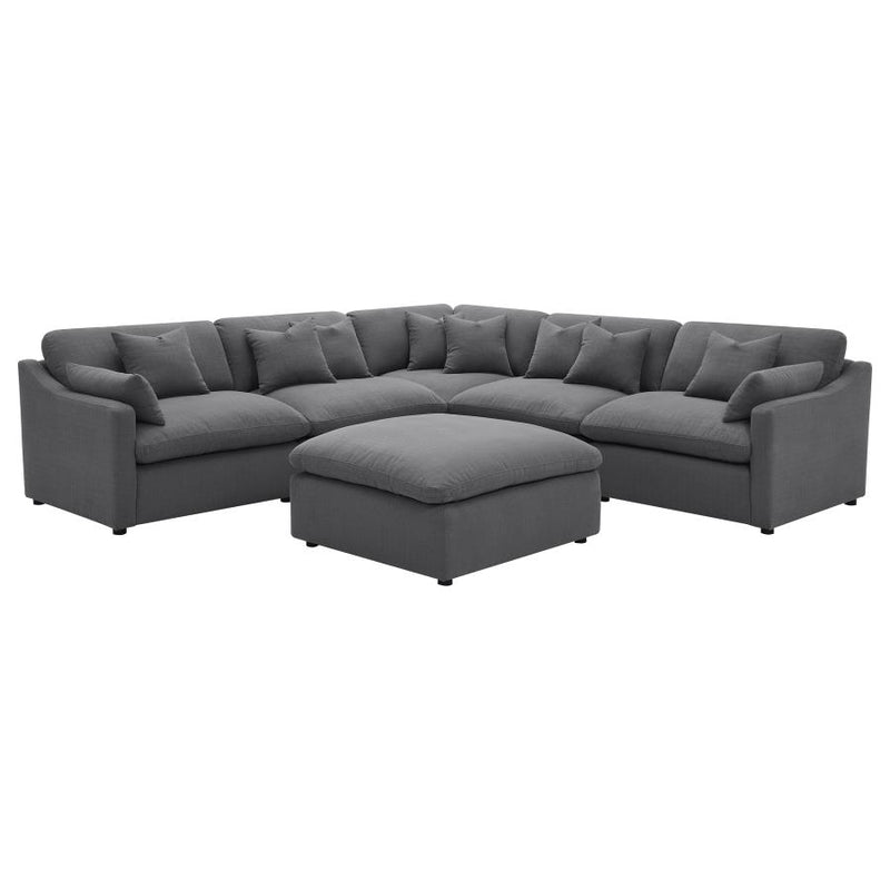 Pluma Charcoal Modular Sectional Fabric Create your own Style - Ornate Home