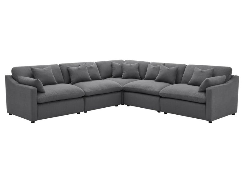 Pluma Charcoal Fabric Modular Sectional Pre-Sets - Ornate Home