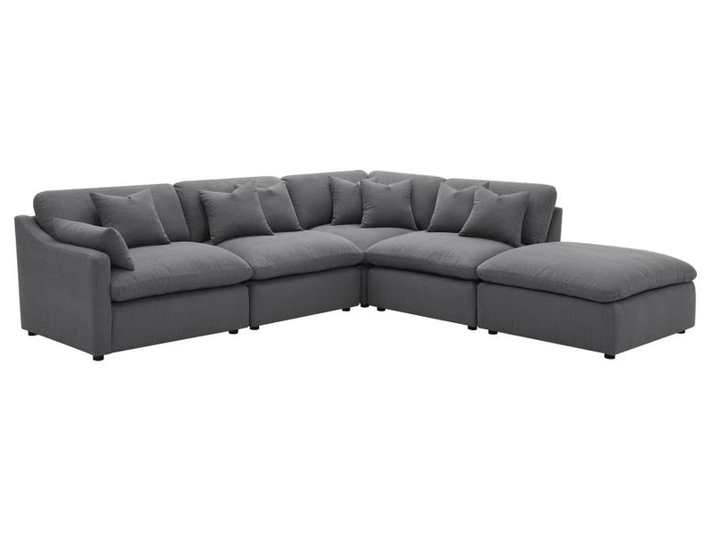 Pluma Charcoal Fabric Modular Sectional Pre-Sets - Ornate Home