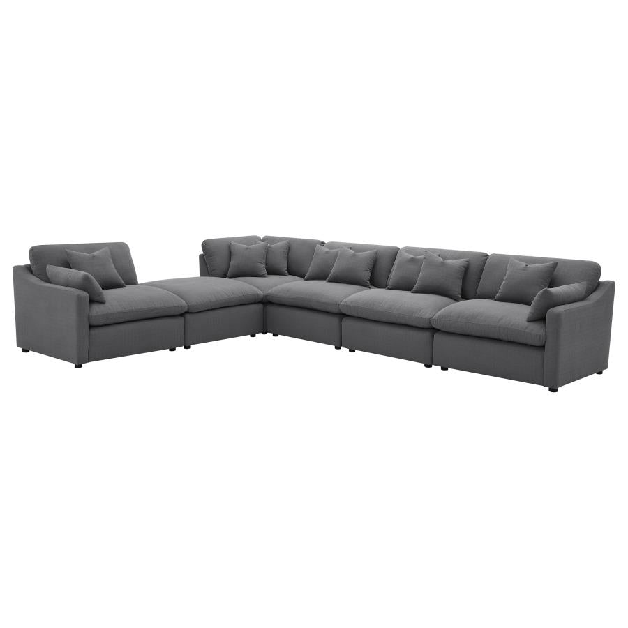 Pluma Charcoal Fabric Modular Sectional Pre-Sets - Ornate Home