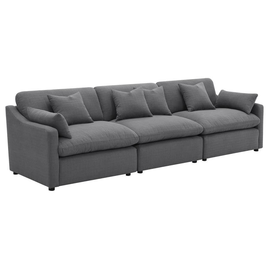 Pluma Charcoal Fabric Modular Sectional Pre-Sets - Ornate Home