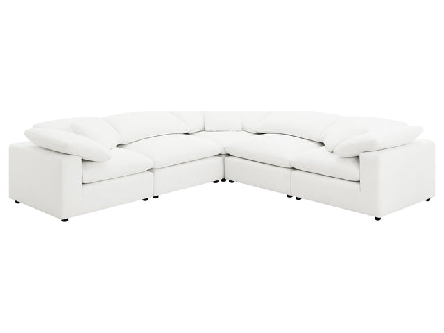 Raleigh Ivory 5-piece Modular Cloud Sectional - Ornate Home