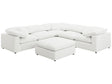 Raleigh Ivory Boucle Modular Cloud Sectional 6-piece incl. Ottoman - Ornate Home