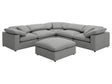 Raleigh Grey Boucle Modular Cloud Sectional 6-piece incl. Ottoman - Ornate Home