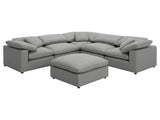 Raleigh Grey Boucle Modular Cloud Sectional 6-piece incl. Ottoman - Ornate Home