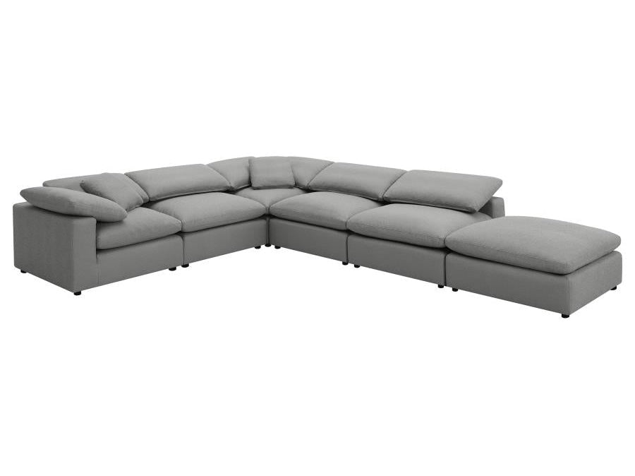 Raleigh Grey Boucle Modular Cloud Sectional 6-piece - Ornate Home