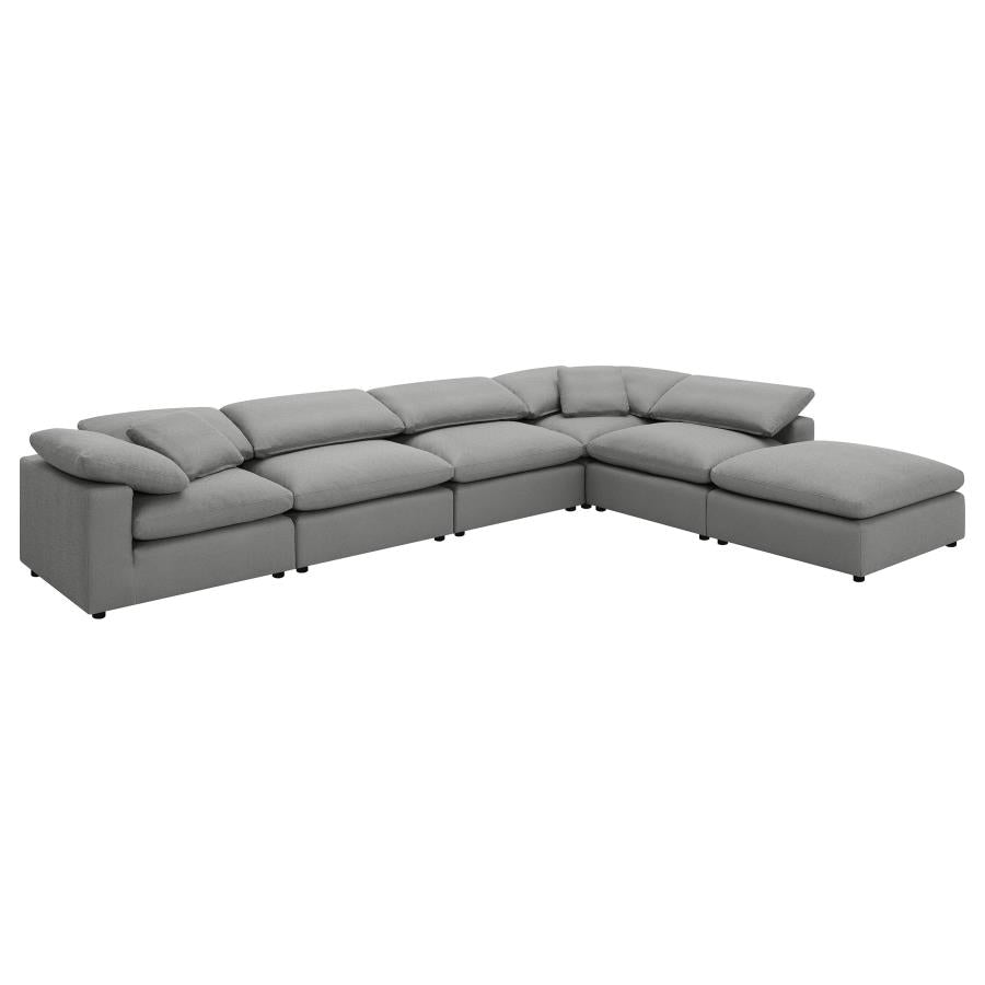 Raleigh Grey Boucle Modular Cloud Sectional 6-piece - Ornate Home