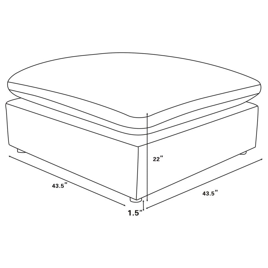 Raleigh Ivory Boucle Modular Cloud Sectional 6-piece incl. Ottoman - Ornate Home