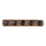 Shrub Light Brown Wood Log 5-Cup Tealight Holder