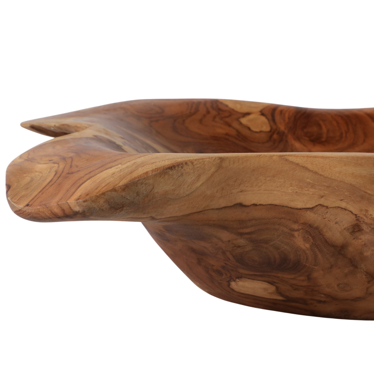 Etna Natural Teak Wood Long Bowl