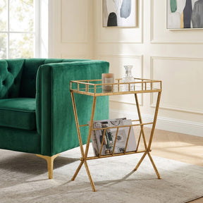 Levis Gold Accent Table with Magazine
