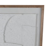 Big Pines White/Brown Paper Mache Wall Art with Wooden Frame and Glass