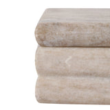 Elmira Beige Ribbed Layered Marble Box