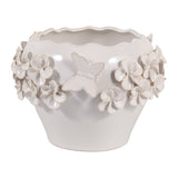 Calgro Ivory Floral Applique Planter with Butterfly