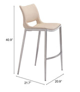 Ace Light Pink & Silver Barstool (Set of 2)