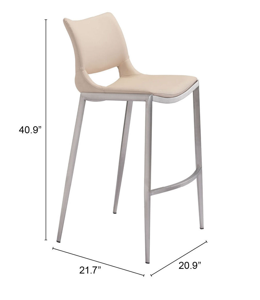 Ace Light Pink & Silver Barstool (Set of 2)