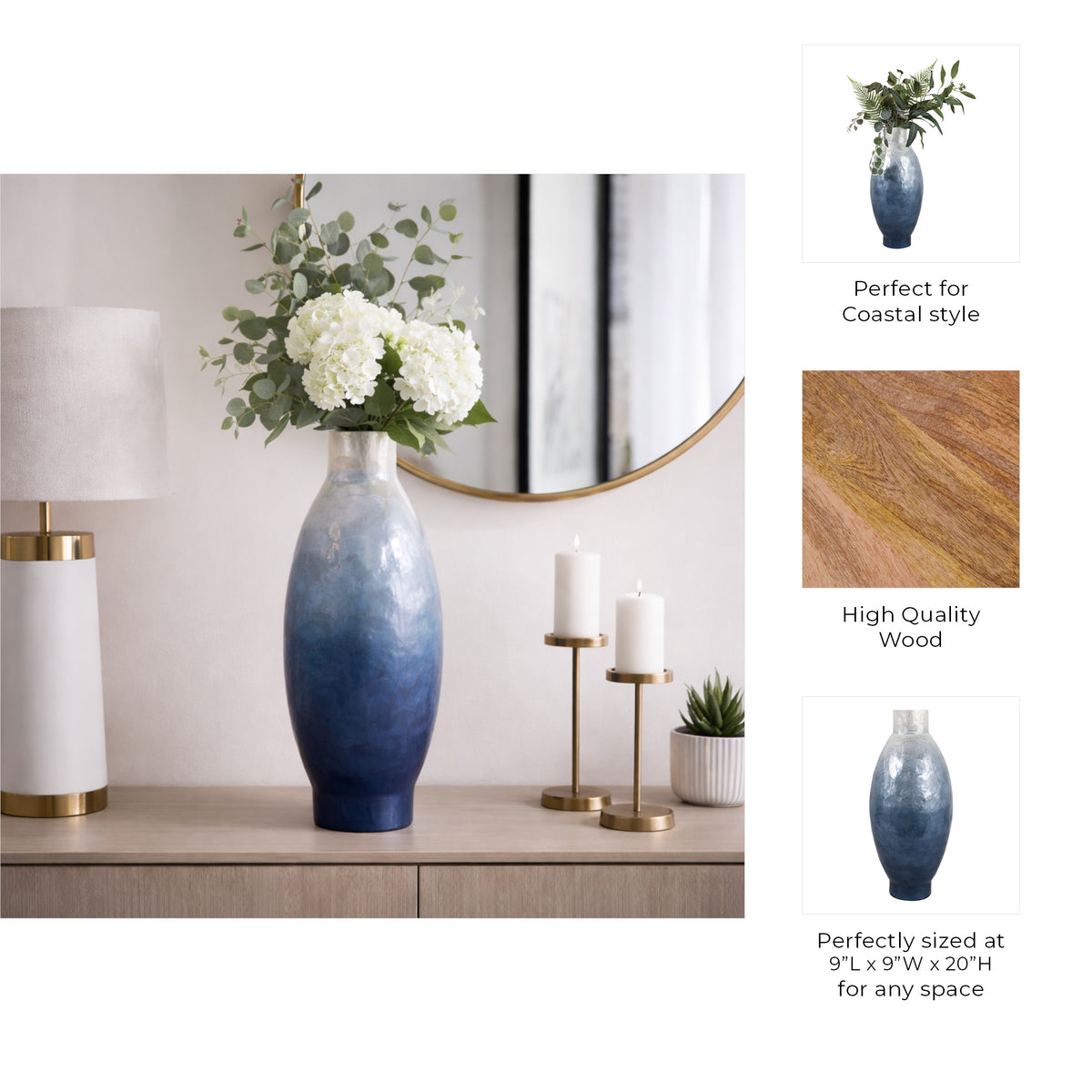 Halfordhaven Ivory/Blue Small Vase
