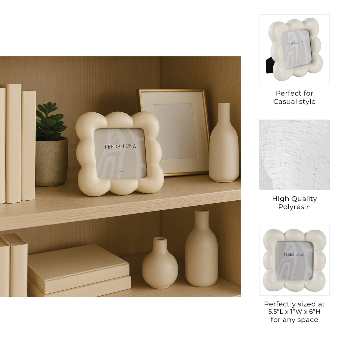 Randall Ivory Puffy Squiggle Photo Frame