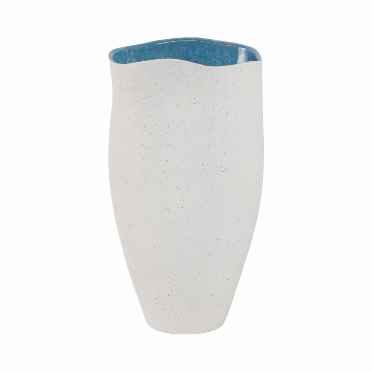 Kelseyland White Textured Organic Vase with Reactive Inside