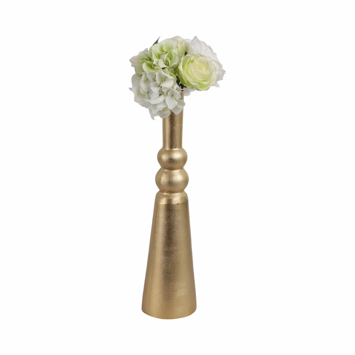 Leesville Gold Metal Abstract Pillar Vase