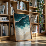 Textured Shoreline in Teal and Sand