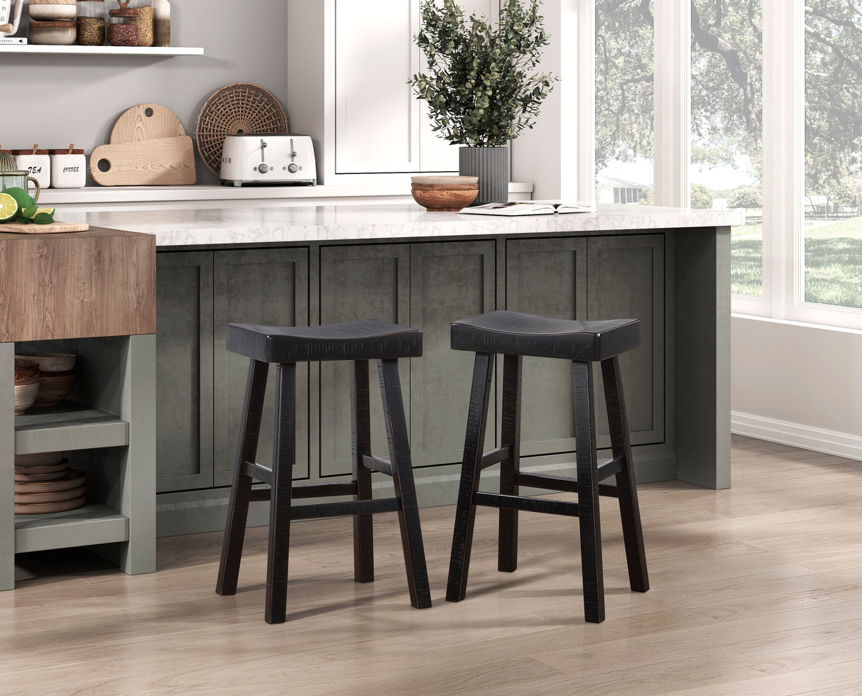 Caspian Black Pub Height Stool - Ornate Home