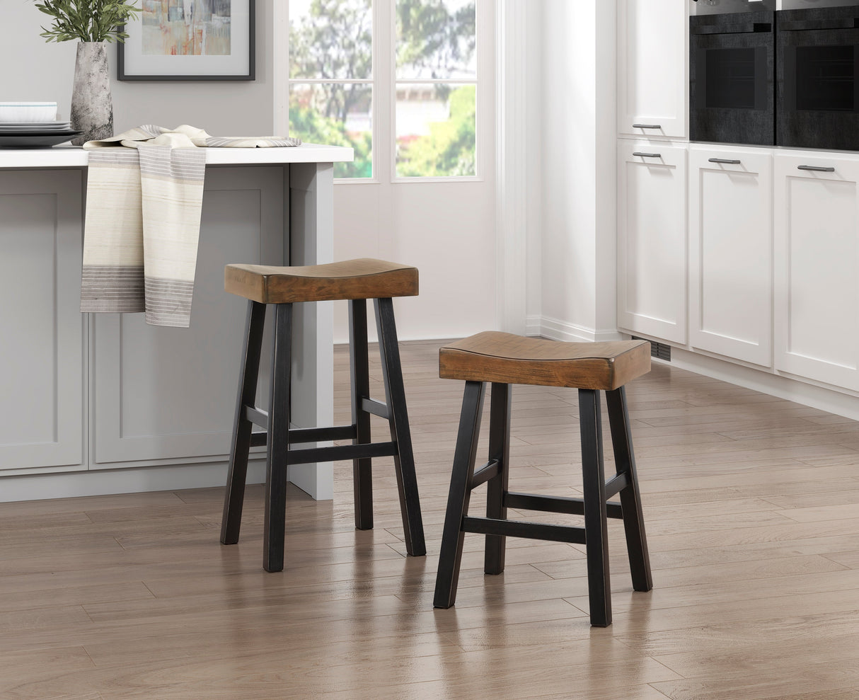 Caspian Black/Brown Pub Height Stool - Ornate Home