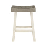 Caspian White/Coffee Counter Height Stool - Ornate Home