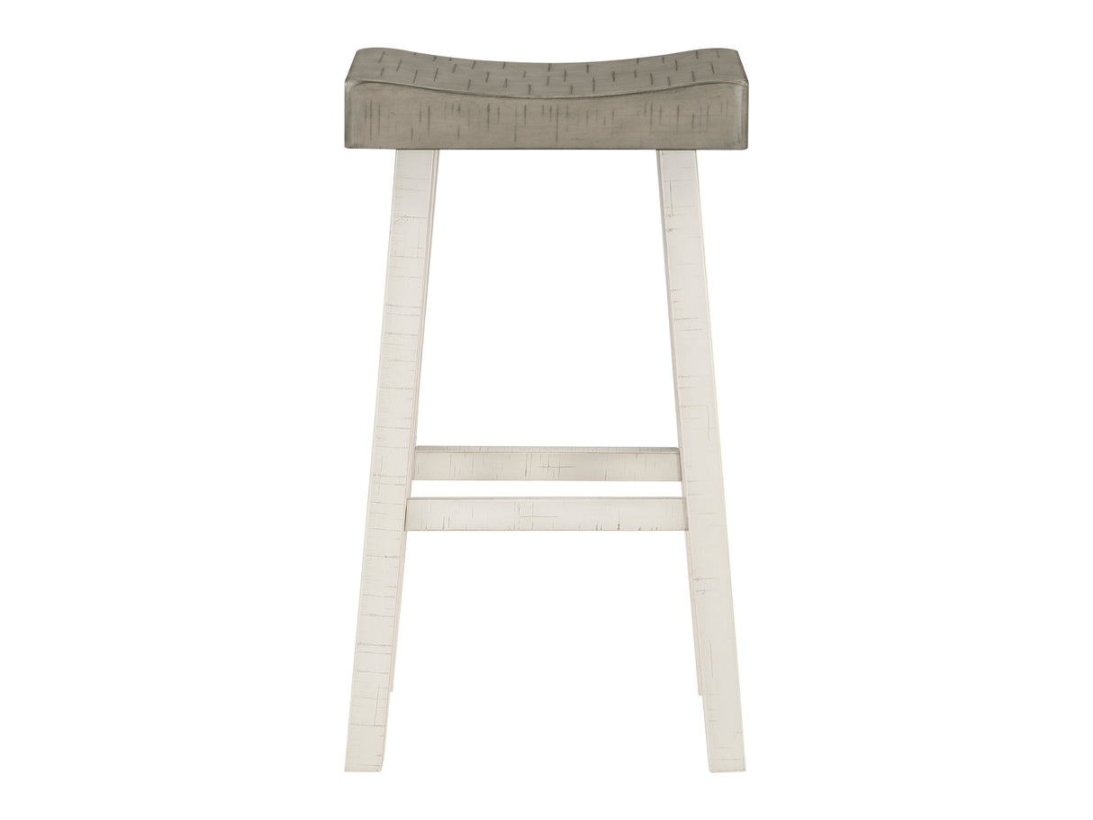 Caspian White/Coffee Pub Height Stool - Ornate Home