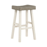 Caspian White/Coffee Pub Height Stool - Ornate Home