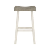 Caspian White/Coffee Pub Height Stool - Ornate Home