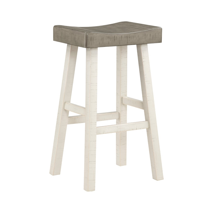 Caspian White/Coffee Pub Height Stool - Ornate Home