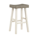 Caspian White/Coffee Pub Height Stool - Ornate Home