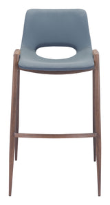 Desi Azure Gray & Walnut Barstool (Set of 2)