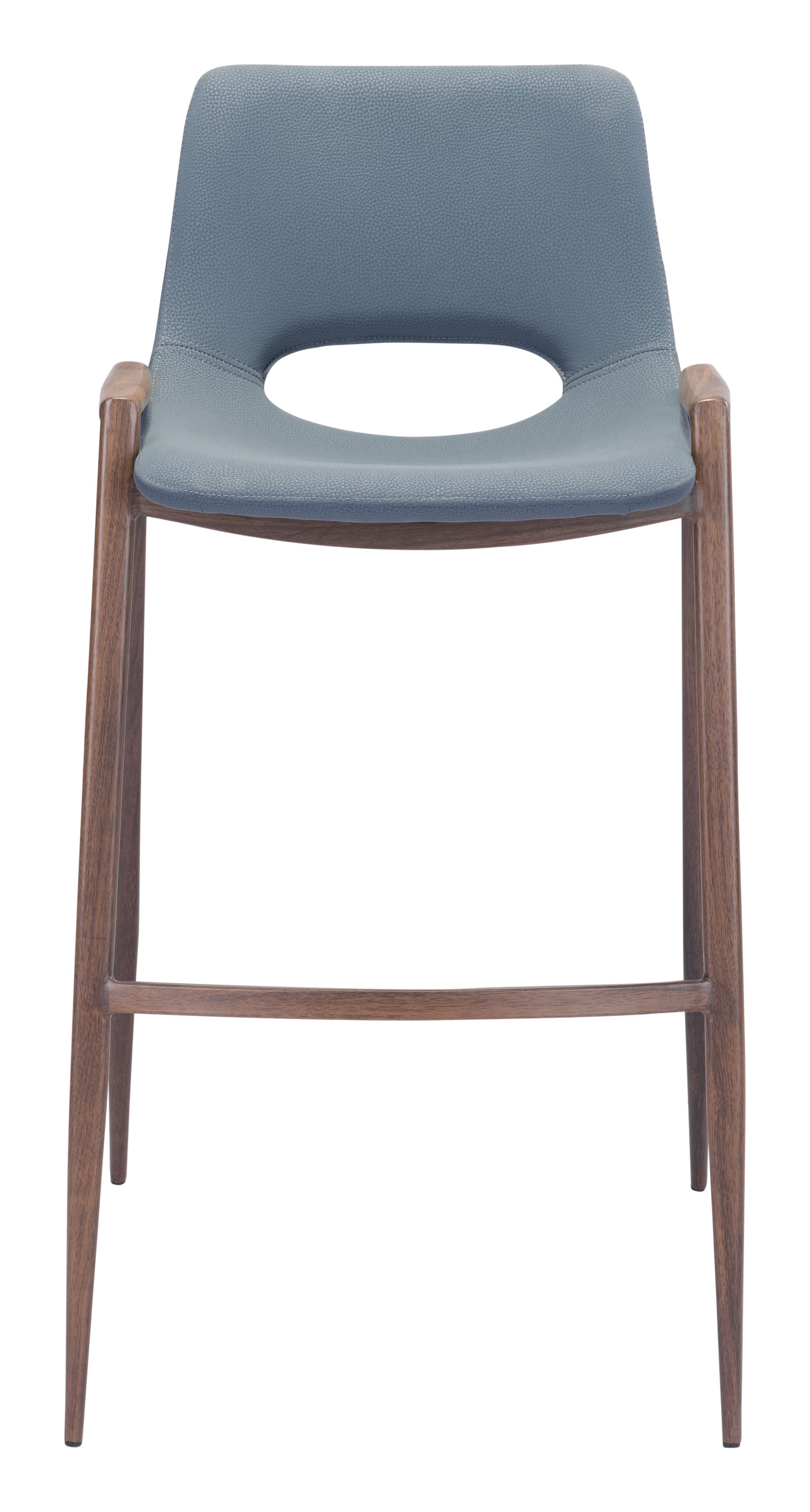 Desi Azure Gray & Walnut Barstool (Set of 2)