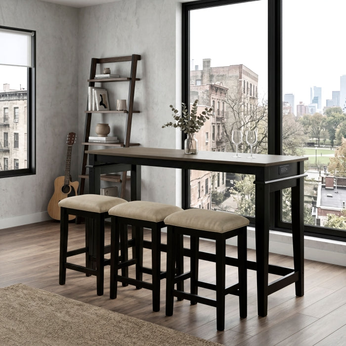 Beacon Black 4-Piece Pack Counter Height Set