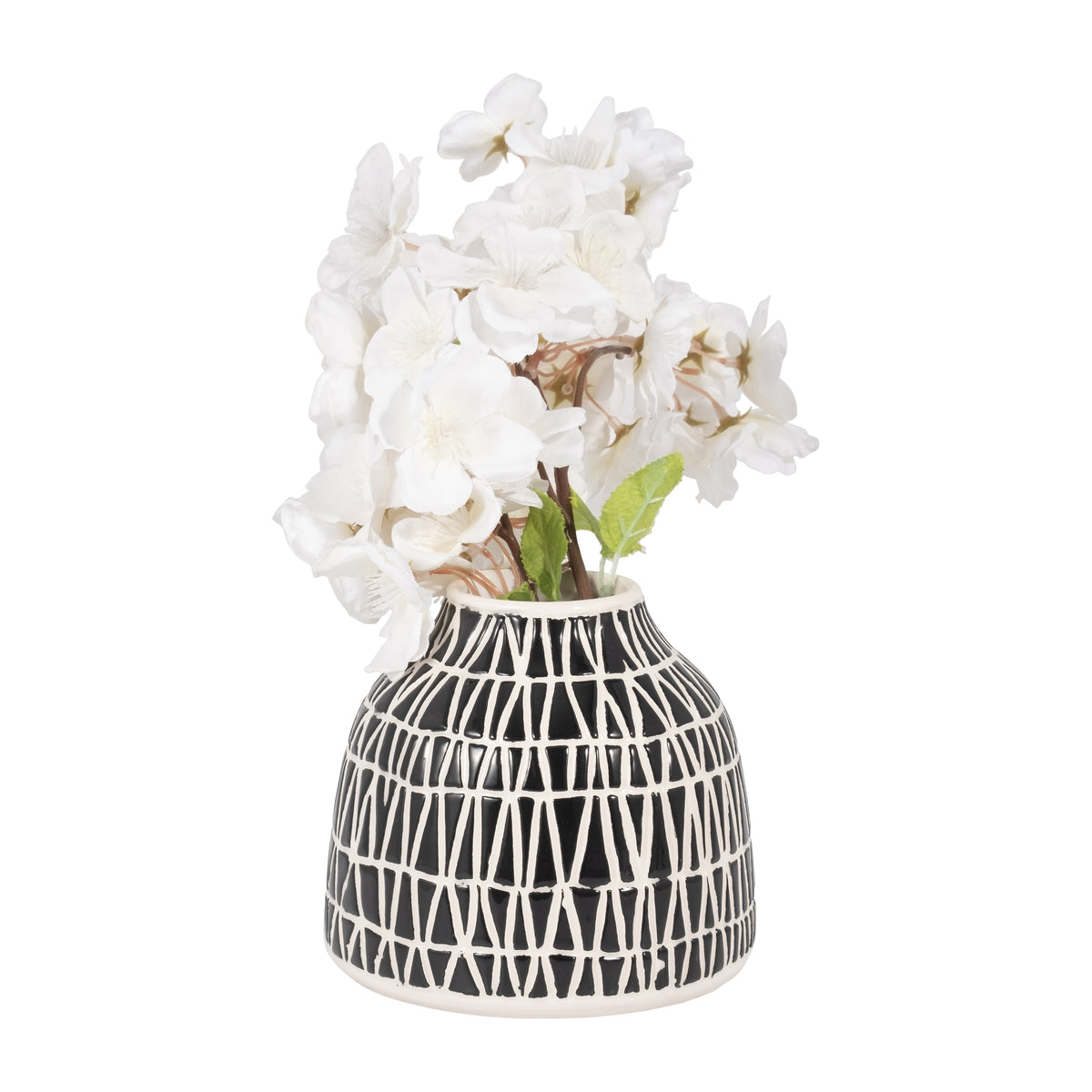Ingleside Black Ceramic Tribal Vase