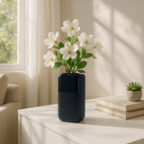 Coromar Navy Blue Small Ceramic Squared Grooved Vase