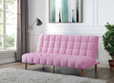 Yolandi Pink/Dark Walnut Adjustable Sofa