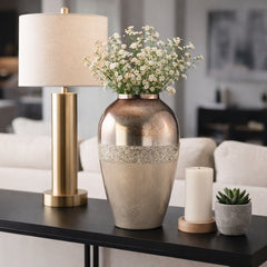 Victor Champagne Glass Metallic Vase
