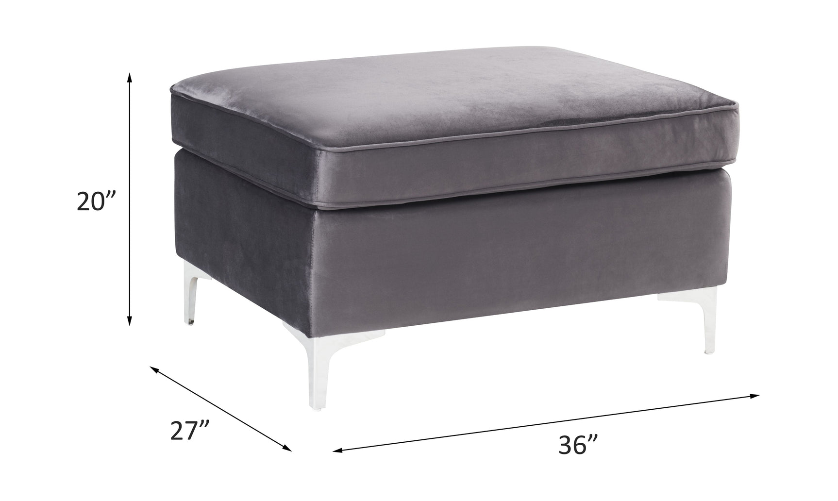 Jaszira Gray Modular Ottoman