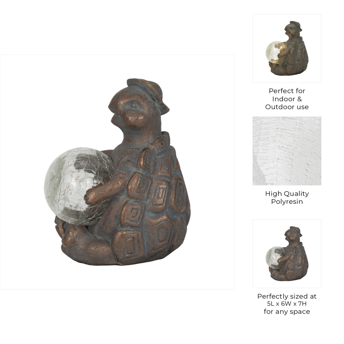 Orangetree Antique Copper Turtle Solar Orb