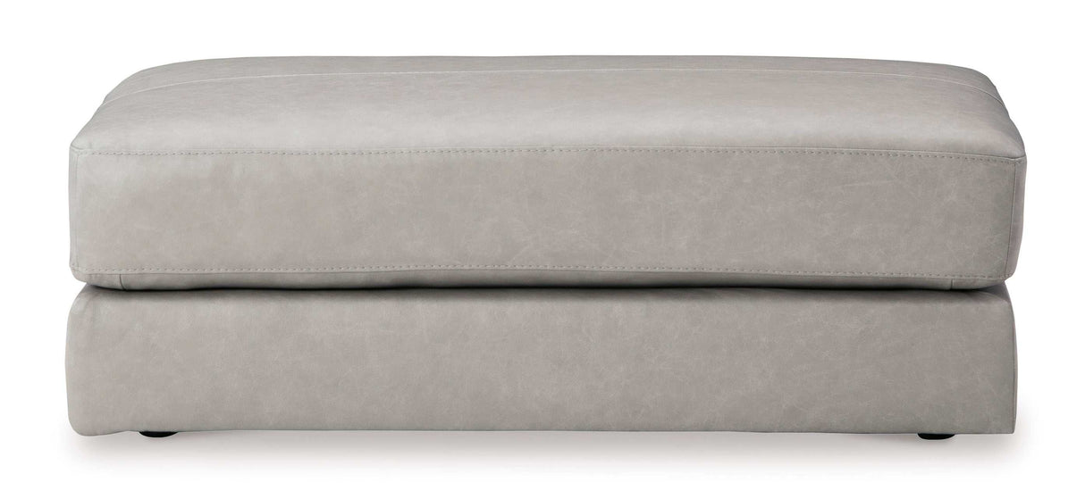 Amiata Glacier Leather Oversized Accent Ottoman - Ornate Home