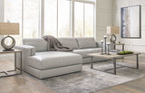 Amiata Glacier Leather 2pc LAF Chaise Sectional - Ornate Home