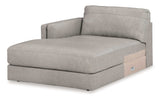 Amiata Glacier Leather 2pc LAF Chaise Sectional - Ornate Home