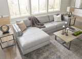 Amiata Glacier Leather 2pc LAF Chaise Sectional - Ornate Home