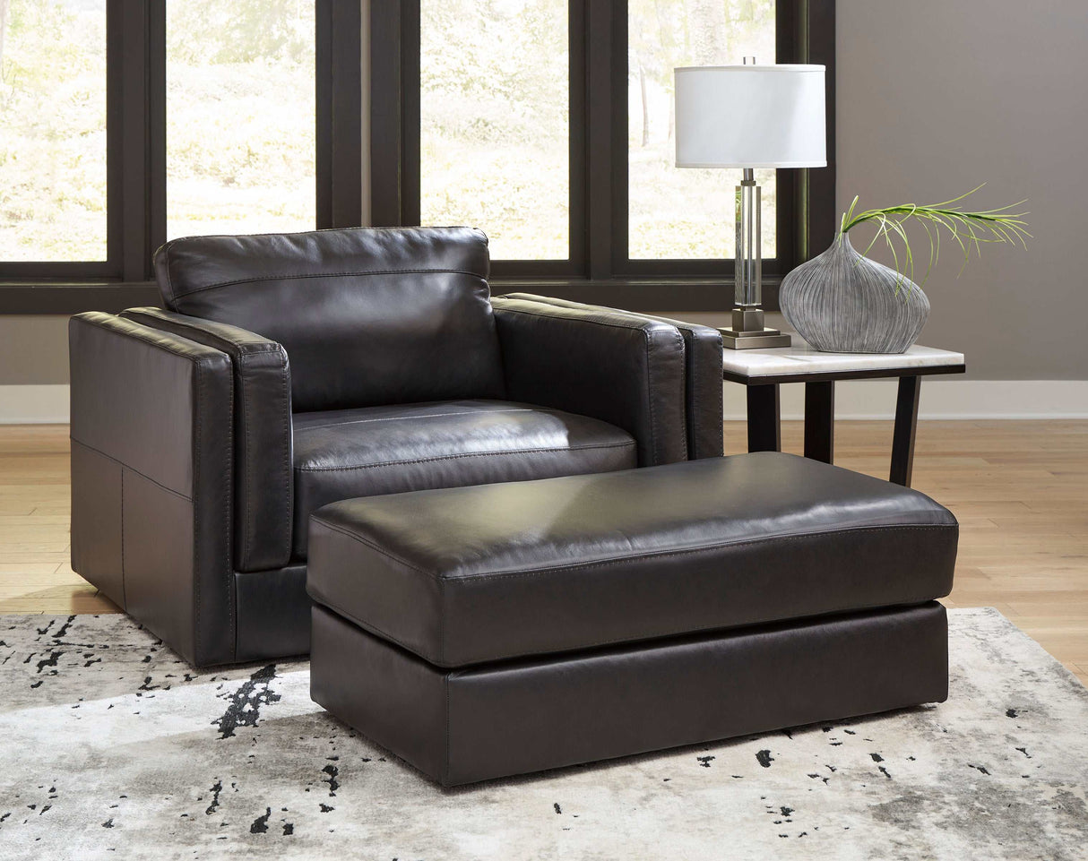 Amiata Onyx Leather Living Room Set / 4pc - Ornate Home