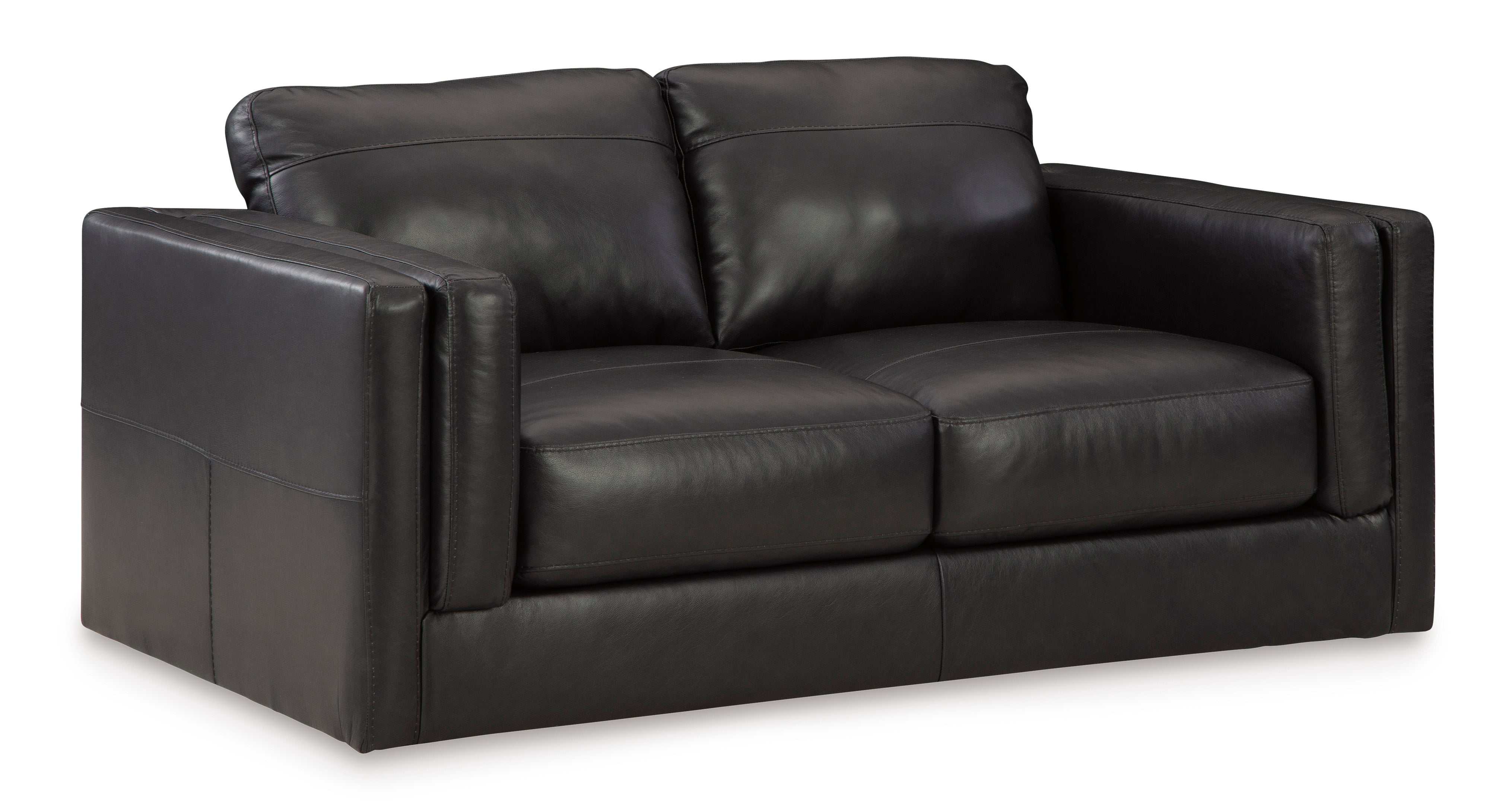 Amiata Onyx Leather Loveseat - Ornate Home