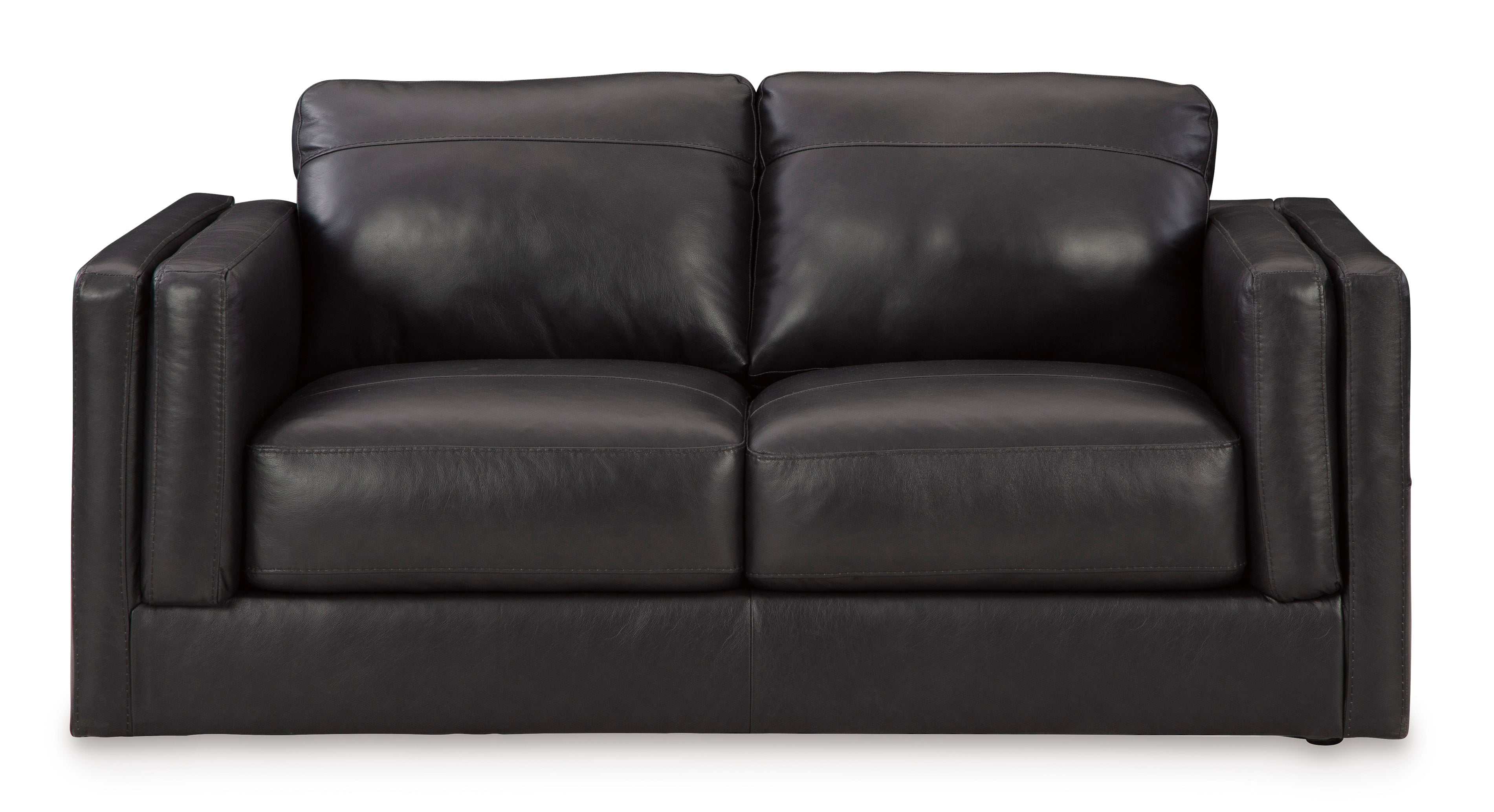 Amiata Onyx Leather Loveseat - Ornate Home