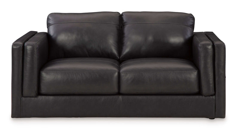 Amiata Onyx Leather Loveseat - Ornate Home